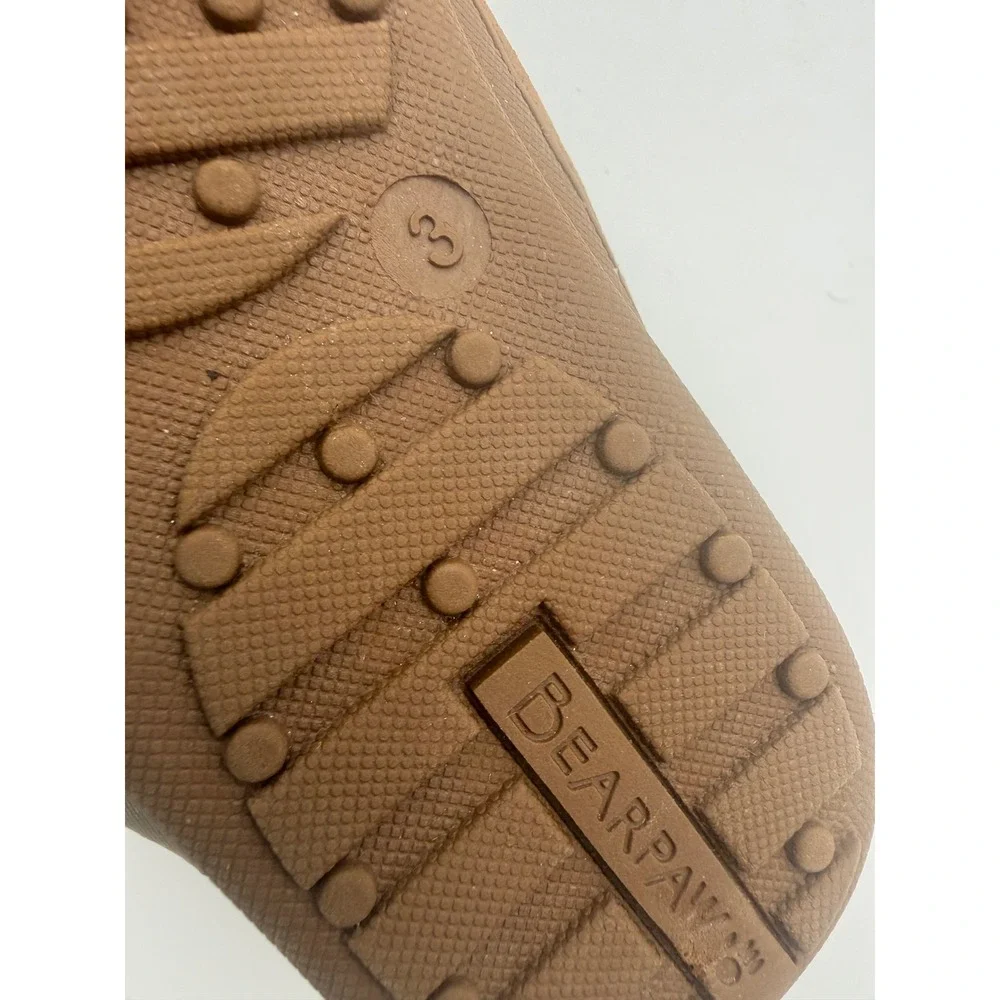 Bearpaw Kids Moccasin Slippers Hickory Brown Suede Wool Blend Size 3 Kids